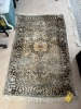 TAN & BLACK ORIENTAL RUG - COUNTRY OF ORIGIN TURKEY - 60''x38''