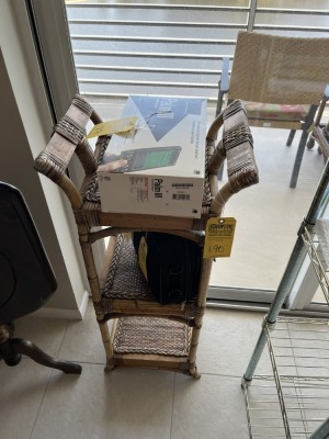 WICKER STAND WITH 3 SHELVES
