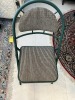 GREEN FOLDING CHAIRS WITH MULTI-COLOR PADDED FABRIC