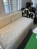 CREAM METAL TRUNDLE DAY BED WITH MATTRESS