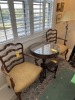 ANTIQUE CHAIRS WITH GOLD FABRIC (SOME LIGHT STAINING) - 2