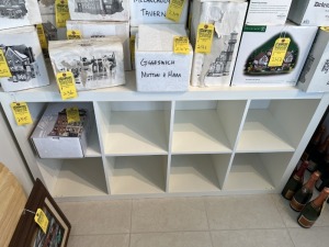 WHITE BOOKSHELF WITH 8 HOLES - 5'W x 31''H x 16''D