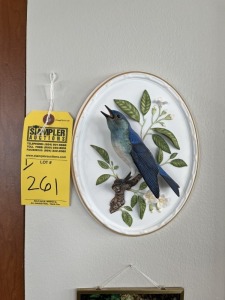 FRANKLIN PORCELAIN WALL ART - THE MOUNTAIN BLUEBIRD - BY COLIN NEWMAN
