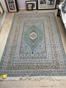 PINK & GREEN ORIENTAL RUG - 89''x5'