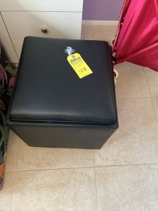 BLACK FOOT STOOL WITH STORAGE