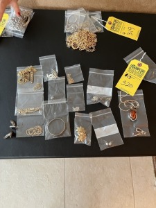 ASSORTED JEWELRY - CHAINS, EARRINGS, CUFF LINKS, ETC