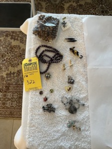 ASSORTED ENAMEL & BEAD JEWELRY - NECKLACES, PINS, ETC