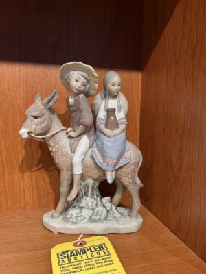 LLADRO FIGURINE - 2 CHILDREN ON DONKEY
