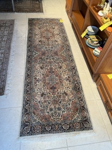 PINK & BLACK ORIENTAL RUG - 94''x31''