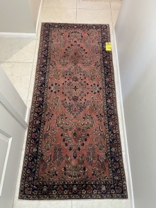 BURGUNDY & BLACK RUG - 74''x33''