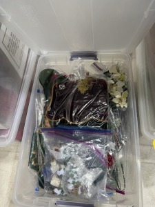 LOT ASSORTED CHRISTMAS DECOR, STOCKINGS, ETC