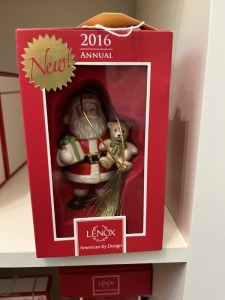 ASSORTED LENOX SANTA ORNAMENTS