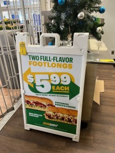 WHITE DOUBLE SIDED RESIN SIGN BOARD (LOCATED IN CLEWISTON, FL)