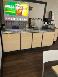 FOUNTAIN DRINK COUNTER / CABINET WITH TRASH & STORAGE - 7'W x 39''D (LOCATED IN CLEWISTON, FL)