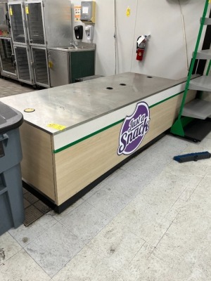 COUNTER WITH STAINLESS STEEL TOP - 7'W x 34''D (LOCATED IN OKEECHOBEE, FL - #34767)
