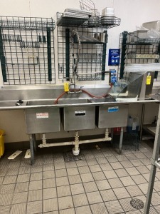 3-COMPARTMENT SINK WITH SINK RITE DISPENSER (LOCATED IN OKEECHOBEE, FL - #34767)