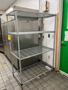 SHELVING UNIT WITH 4 SHELVES (SOME RUST) (LOCATED IN OKEECHOBEE, FL - #34767)
