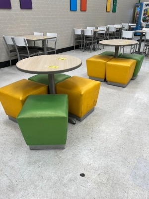 STOOL SEATS - 4- GREEN / 4- YELLOW (LOCATED IN OKEECHOBEE, FL - #34767)