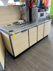 DUKE DRINK COUNTER WITH 4 DOORS, STORAGE & CARBONATOR - 7'W x 38''D (LOCATED IN OKEECHOBEE, FL - #7007)