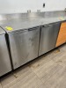 REFRIGERATED COUNTER WITH 2 DOORS & STAINLESS STEEL TOP (LOCATED IN OKEECHOBEE, FL - #7007)