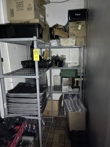 LOT CONTENTS OF SMALL HALLWAY - 2- RACKS, TRAYS, BUBBLER MACHINES, ETC (LOCATED IN CAPE CORAL, FL - #24913)