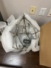ASSORTED CHANDELIERS - 1- REBAR / 1- MODERN WHITE - 2