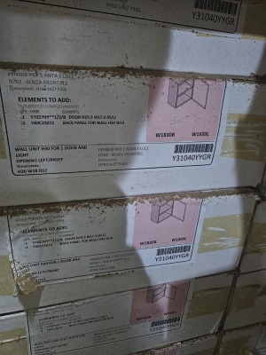 ASSORTED 1 DOOR & 2 DOOR WALL UNITS (NO DOORS) & PANELS (11 PALLETS)