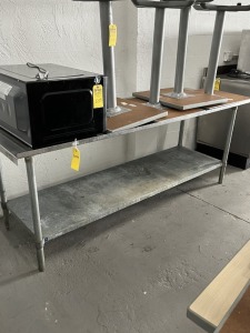 STAINLESS STEEL PREP TABLE - 7'W x 30''D (LOCATED IN PEMBROKE PARK, FL)