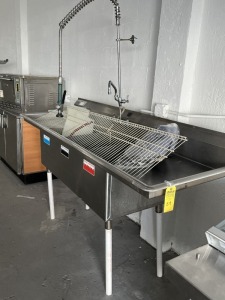 3-COMPARTMENT SINK WITH FAUCET & SPRAYER - 7'W x 27''D (LOCATED IN PEMBROKE PARK, FL)