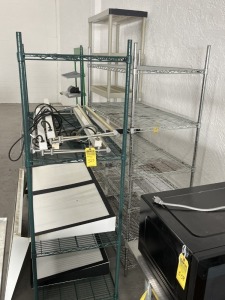 METRO RACKS - 1- GREEN WITH 4 SHELVES / 1- SILVER WITH 6 SHELVES (LOCATED IN PEMBROKE PARK, FL)