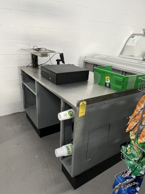 CASH COUNTER WITH VERIFONE - 61''W x 34''D (LOCATED IN PEMBROKE PARK, FL)