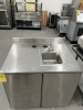 STAINLESS STEEL CABINET WITH 2 DOORS & HAND SINK - 3'W x 29.5''D (LOCATED IN PEMBROKE PARK, FL) - 2