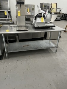 STAINLESS STEEL PREP TABLE - 72''W x 30''D (LOCATED IN PEMBROKE PARK, FL)