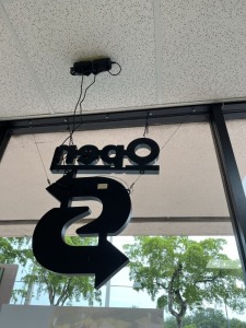 ''OPEN'' SIGN (HANGING) (LOCATED IN PLANTATION, FL)