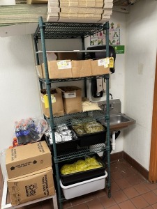 GREEN METRO RACK WITH 5 SHELVES - 2'W x 2'D x 74''H (LOCATED IN PLANTATION, FL)