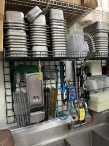 ASSORTED STAINLESS STEEL PANS, ETC - CONTENTS ON & ABOVE SINK (LOCATED IN PLANTATION, FL)
