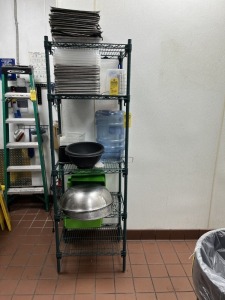 GREEN METRO RACK WITH 5 SHELVES - 2'W x 18''D (LOCATED IN PLANTATION, FL)