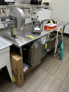 STAINLESS STEEL PREP TABLE - 84''W x 30''D (LOCATED IN NAPLES, FL)