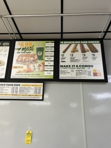 WALL MOUNTED DOUBLE SIGN BOARDS WITH LIGHTS (LOCATED IN NAPLES, FL)