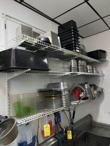 SHELF CONTENTS - STAINLESS STEEL CONTAINERS, COLANDER, BOWLS, PLASTIC LIDS, ETC (LOCATED IN NAPLES, FL)