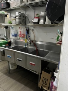 3-COMPARTMENT SINK WITH SINK RITE SYSTEM (LOCATED IN NAPLES, FL)