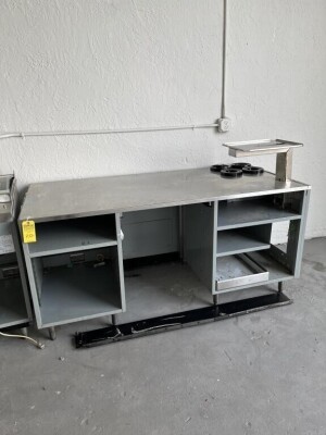 STAINLESS STEEL CASH TABLE - 73''W x 34''D x 34''H (LOCATED IN PEMBROKE PARK, FL)