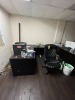 LOT OFFICE FURNITURE - 2- DESKS / 2- ROLLING CHAIRS / 2- CLIENT CHAIRS / 1- ROUND TABLE - 3