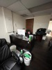 LOT OFFICE FURNITURE - 2- DESKS / 2- ROLLING CHAIRS / 2- CLIENT CHAIRS / 1- ROUND TABLE - 4