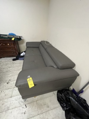 GRAY LEATHER SOFA