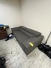 GRAY LEATHER SOFA - 2