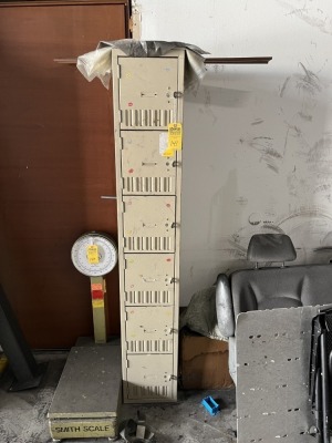 TAN LOCKER WITH 6 DOORS