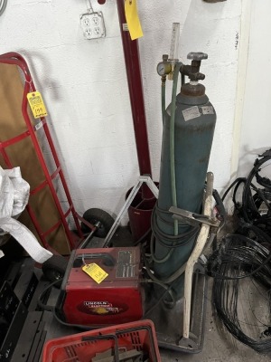 LINCOLN WELDPAK 175HD ELECTRIC WELDER ON CART WITH TANK