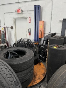 ORANGE & BLUE STRETCH WRAPPER MACHINE