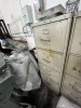 FILE CABINET WITH 4 DRAWERS & CONTENTS (BLADES, HARDWARE, SANDPAPER, ETC)